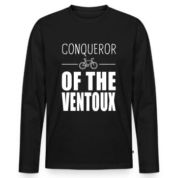 Eroberer des Ventoux - Männer Premium Bio Langarmshirt - Schwarz - Vorne - Nico (187cm)