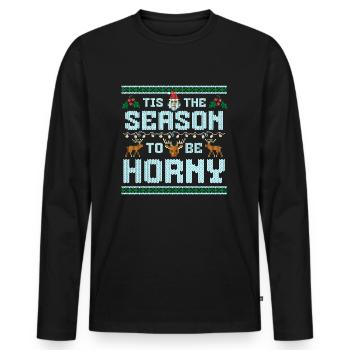 C’est la saison pour être excité - Design de Noël laid - T-shirt manches longues Premium bio Homme - noir - Devant - Nico (187cm)