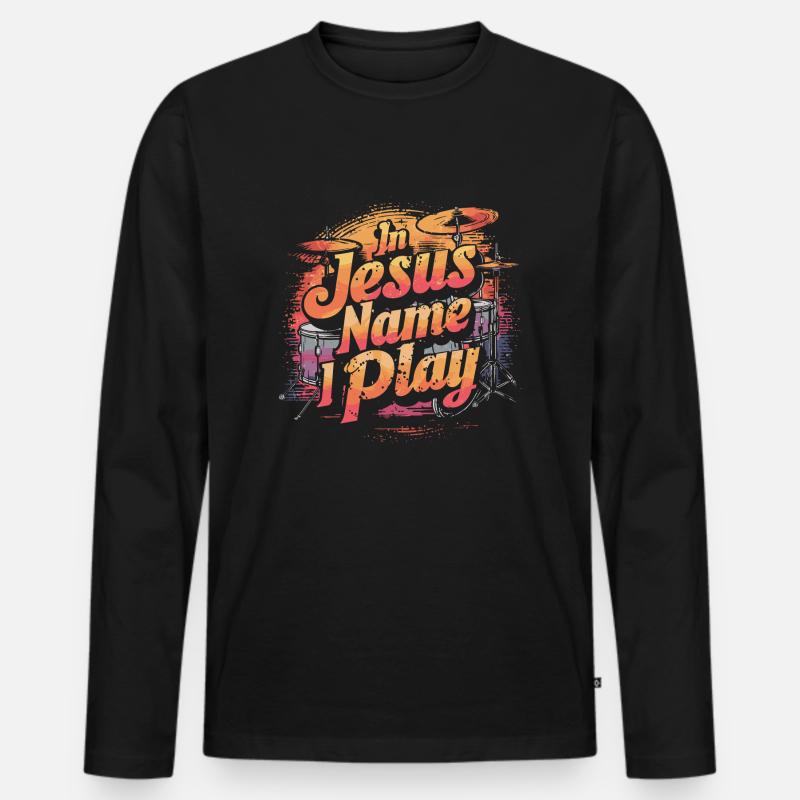 Dynamik im Lobpreis - Männer Premium Bio Langarmshirt - Schwarz