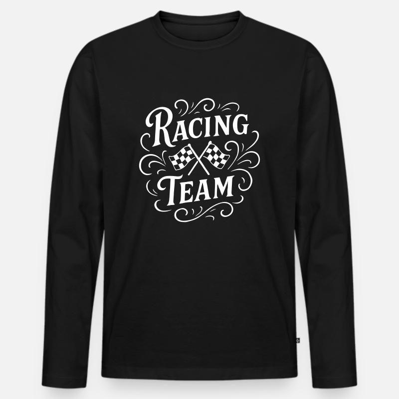 Racing Team - Männer Premium Bio Langarmshirt - Schwarz