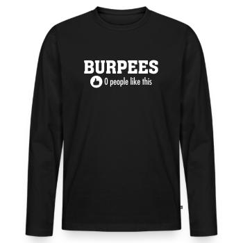 Burpees - 0 People Like This - Männer Premium Bio Langarmshirt - Schwarz - Vorne - Nico (187cm)