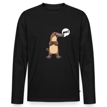 Sturer Schnabeltier lustige Tiere - Männer Premium Bio Langarmshirt - Schwarz - Vorne - Nico (187cm)