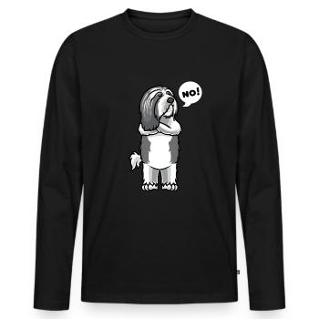 Polish Lowland Herding Dog Dog - Men's Premium Organic Long Sleeve Shirt - black - Front - Nico (187cm)