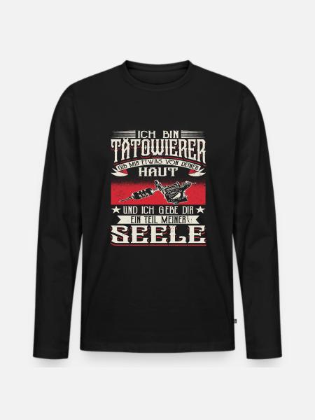 Tätowierer Tätowiererin Tattoos - Männer Premium Bio Langarmshirt - Schwarz