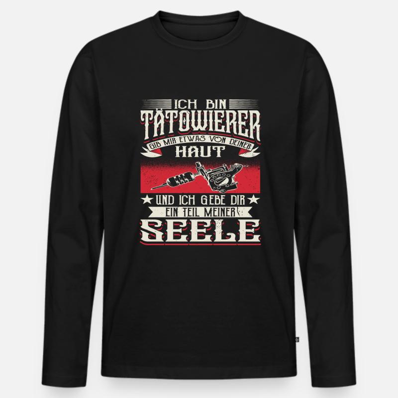 Tätowierer Tätowiererin Tattoos - Männer Premium Bio Langarmshirt - Schwarz