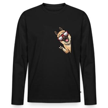 Laekenois Dog Belgian Shepherd - Men's Premium Organic Long Sleeve Shirt - black - Front - Nico (187cm)