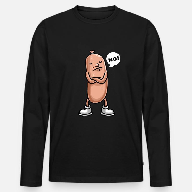 Lustig Wurst Beleidigte Leberwurst - Männer Premium Bio Langarmshirt - Schwarz