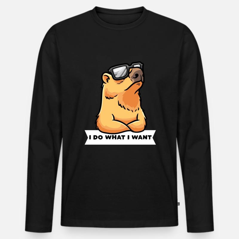 Capybara Capybara Persistent Capybara - Men's Premium Organic Long Sleeve Shirt - black