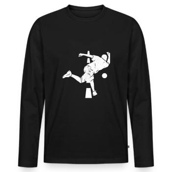 Vintage Bosseln Spruch Klootschiessen Boßeln Sport - Männer Premium Bio Langarmshirt - Schwarz - Vorne - Nico (187cm)