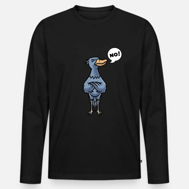 Hartnäckig Schuhschnabel Vogel Abu Markub - Männer Premium Bio Langarmshirt - Schwarz