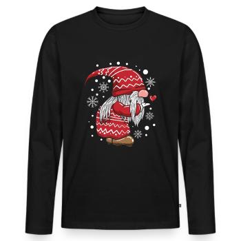 Christmas Wichtel Partner Look - Men's Premium Organic Long Sleeve Shirt - black - Front - Nico (187cm)