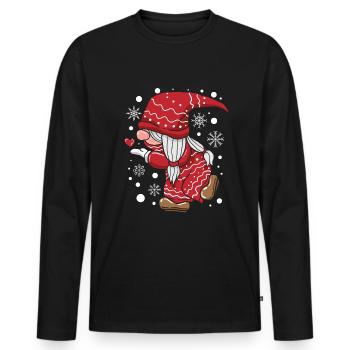 Christmas Wichtel Partner Look - Men's Premium Organic Long Sleeve Shirt - black - Front - Nico (187cm)