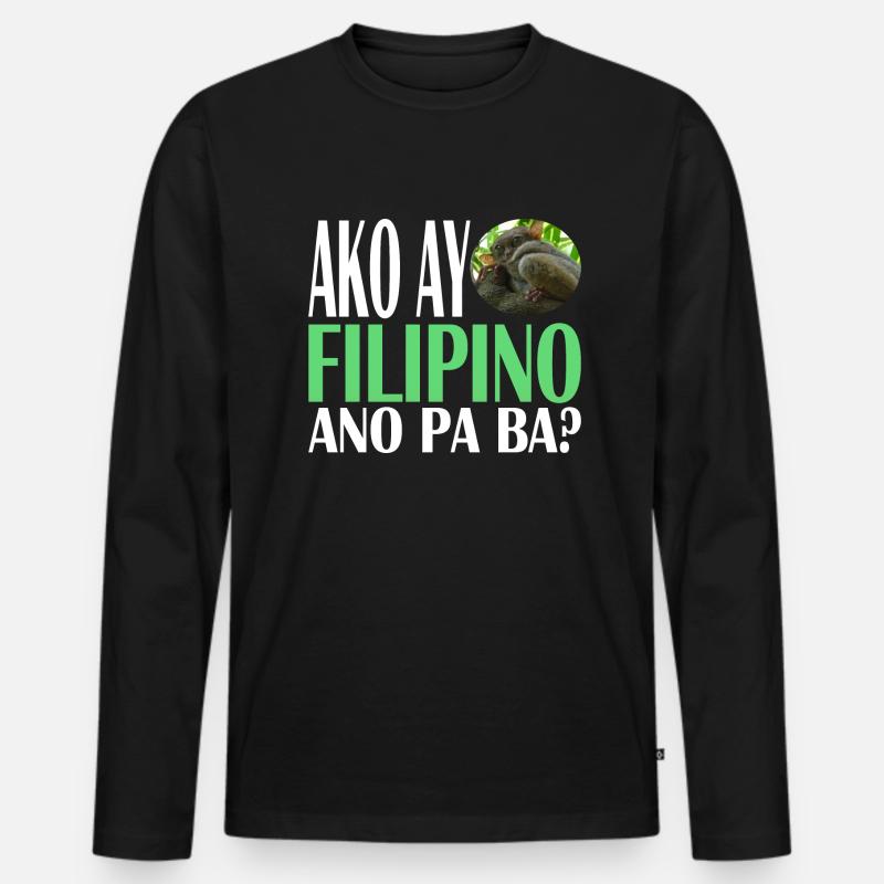 Philippinischer Tarsier - Männer Premium Bio Langarmshirt - Schwarz