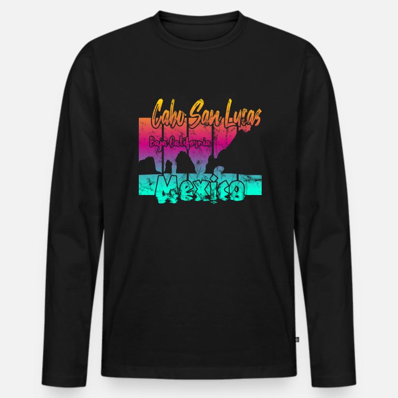 Cabo San Lucas Mexico - Männer Premium Bio Langarmshirt - Schwarz