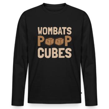 Drôle de dicton wombat australien - T-shirt manches longues Premium bio Homme - noir - Devant - Nico (187cm)