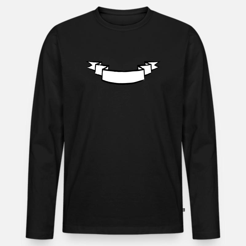 Banner gebogen - Männer Premium Bio Langarmshirt - Schwarz