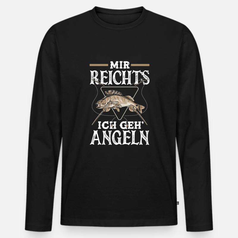 Mir Reicht's Ich Geh Angeln Angler Geschenk - Männer Premium Bio Langarmshirt - Schwarz