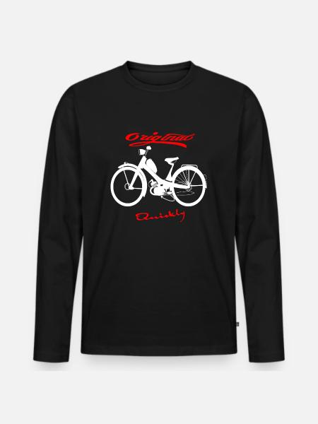 NSU Quickly Mofa Kult - Männer Premium Bio Langarmshirt - Schwarz