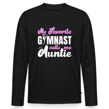 Ma gymnaste préférée m’appelle Tante Gymnastique - T-shirt manches longues Premium bio Homme - noir - Devant - Nico (187cm)