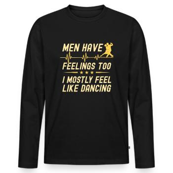 Danse Slogan Ballroom Couple Dance Dance Floor - T-shirt manches longues Premium bio Homme - noir - Devant - Nico (187cm)