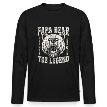 Papa Bear - Men's Premium Organic Long Sleeve Shirt - black - Front - Nico (187cm)