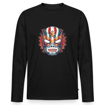 Lucha Libre Mexican Wrestling Mask Luchador - Men's Premium Organic Long Sleeve Shirt - black - Front - Nico (187cm)