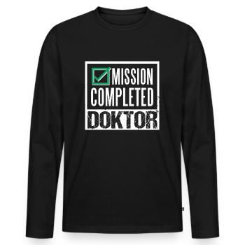 Arzt Abschluss Mission Completed Doktor Facharzt - Männer Premium Bio Langarmshirt - Schwarz - Vorne - Nico (187cm)