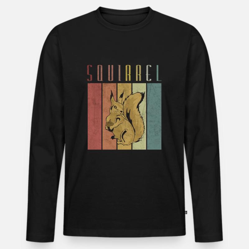 Eichhörnchen - Männer Premium Bio Langarmshirt - Schwarz