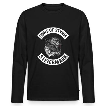 Panthère de Styrie Fils De Styrie Puissance Motard - T-shirt manches longues Premium bio Homme - noir - Devant - Nico (187cm)