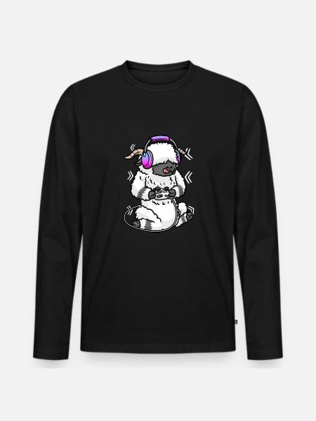 Walliser Schwarznasenschaf Videospiel Gaming Gamer - Männer Premium Bio Langarmshirt - Schwarz