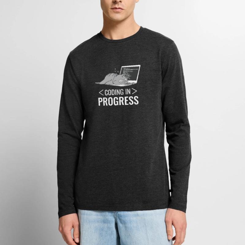 Programmieren Computer Nerd Katze Männer Premium Bio Langarmshirt
