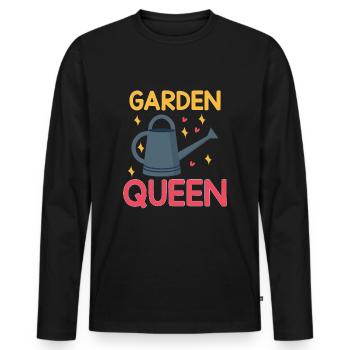 Garten Zitat Garten Queen - Männer Premium Bio Langarmshirt - Schwarz - Vorne - Nico (187cm)