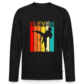 Eleven Days And Makes Fight for Freedom Sunset Mind - Men's Premium Organic Long Sleeve Shirt - black - Front - Nico (187cm)