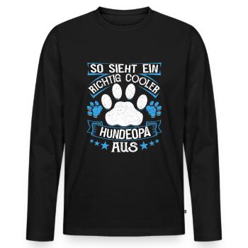 Hunde Opa Bester Hundeopa Enkelhund Großeltern - Männer Premium Bio Langarmshirt - Schwarz - Vorne - Nico (187cm)