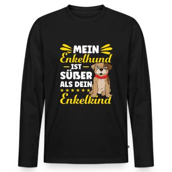 Hunde Opa Hundeopa Enkelhund Großeltern Hunde Oma - Männer Premium Bio Langarmshirt - Schwarz - Vorne - Nico (187cm)