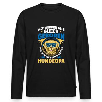 Hunde Opa Bester Hundeopa Enkelhund Großeltern - Männer Premium Bio Langarmshirt - Schwarz - Vorne - Nico (187cm)