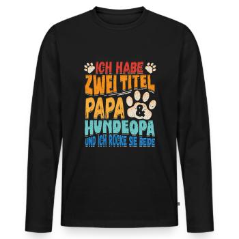 Hunde Opa Bester Hundeopa Enkelhund Großeltern - Männer Premium Bio Langarmshirt - Schwarz - Vorne - Nico (187cm)
