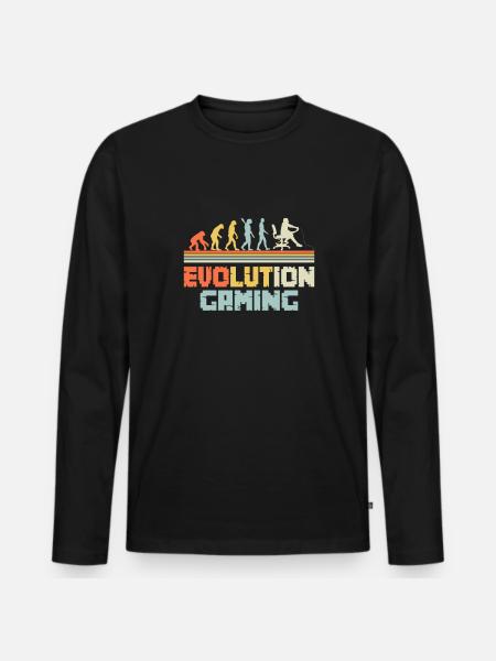 Gaming Quote Evolution Gaming Design - Men's Premium Organic Long Sleeve Shirt - black