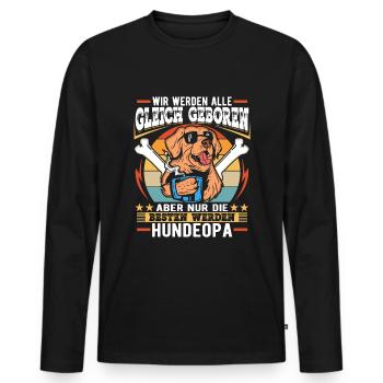 Hunde Opa Hundeopa Enkelhund Großeltern - Männer Premium Bio Langarmshirt - Schwarz - Vorne - Nico (187cm)