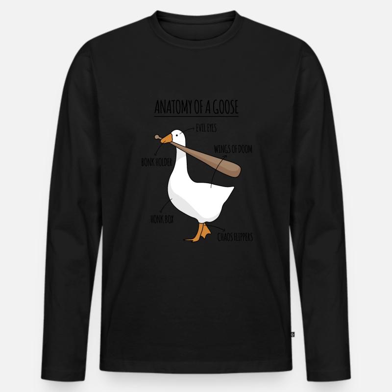 Anatomie Einer Gans Meme - Männer Premium Bio Langarmshirt - Schwarz