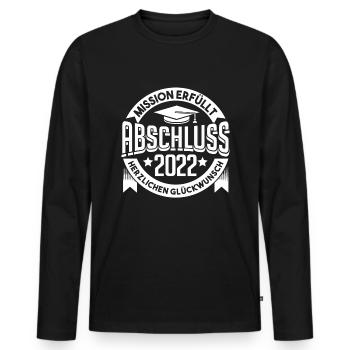 Schulabschluss Abschluss 2022 - Männer Premium Bio Langarmshirt - Schwarz - Vorne - Nico (187cm)