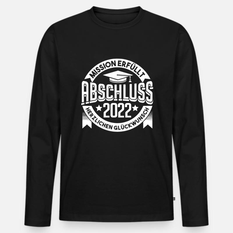 Schulabschluss Abschluss 2022 - Männer Premium Bio Langarmshirt - Schwarz