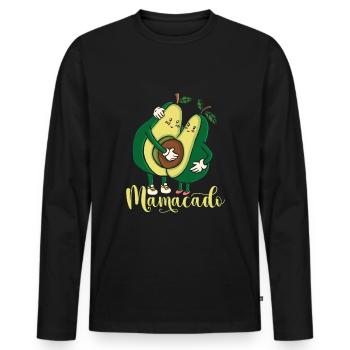 Mamacado Avocat Grossesse Maman - T-shirt manches longues Premium bio Homme - noir - Devant - Nico (187cm)