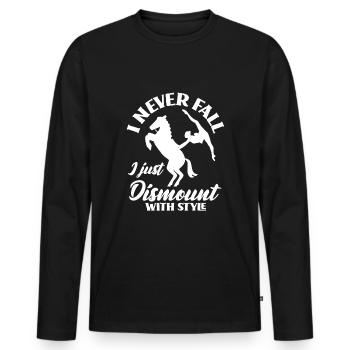 Equestrianism Equestrian Horse Riding I Never - Männer Premium Bio Langarmshirt - Schwarz - Vorne - Nico (187cm)