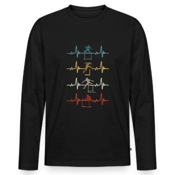 Course de haies Athlétisme Athlétisme - T-shirt manches longues Premium bio Homme - noir - Devant - Nico (187cm)
