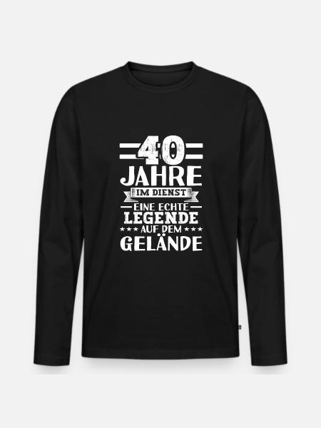 40 Jähriges Dienstjubiläum Firmenjubiläum - Männer Premium Bio Langarmshirt - Schwarz