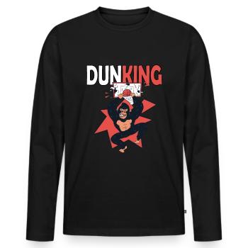 Basketball Dunking Gorilla Monkey Basket - Men's Premium Organic Long Sleeve Shirt - black - Front - Nico (187cm)