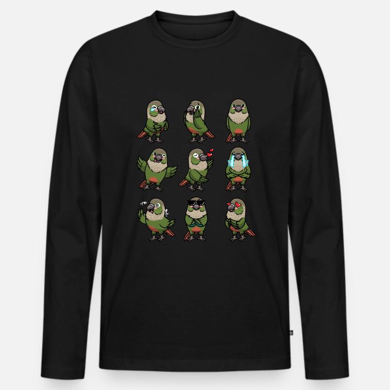 Molinasittich Sittich Papagei Vogel - Männer Premium Bio Langarmshirt - Schwarz