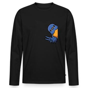 Hut Singer Bird - Men's Premium Organic Long Sleeve Shirt - black - Front - Nico (187cm)