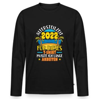 Altersteilzeit 2022 - Männer Premium Bio Langarmshirt - Schwarz - Vorne - Nico (187cm)